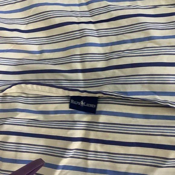 Ralph Lauren Vintage Blue Striped Pillow Shams - Picture 1 of 3